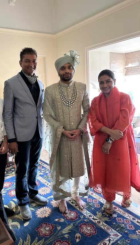 Groom with Kishore and family